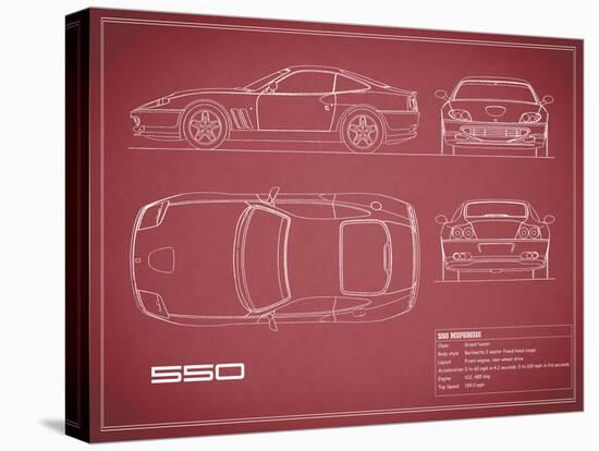 Ferrari 550-Maroon-Mark Rogan-Stretched Canvas