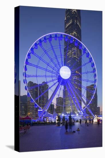 Ferris Wheel at Dusk, Central, Hong Kong Island, Hong Kong, China, Asia-Ian Trower-Premier Image Canvas