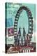 Ferris Wheel in Paris, Vintage Postcard Collage-Piddix-Stretched Canvas