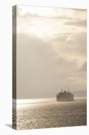 Ferry Boats Crossing Elliott Bay from Seattle, Washington-Greg Probst-Premier Image Canvas