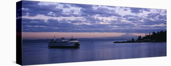 Ferry in the Sea, Elliott Bay, Puget Sound, Washington State, USA-null-Premier Image Canvas