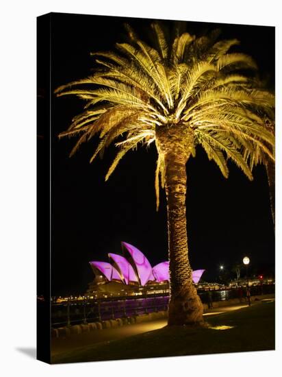 Festival of Light, Sydney Opera House and Palm Tree, Sydney, New South Wales, Australia, Pacific-Mark Mawson-Premier Image Canvas