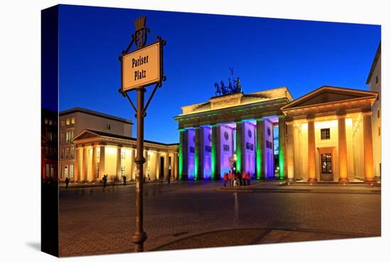 Festival of Lights, Brandenburg Gate at Pariser Platz, Berlin, Germany-null-Stretched Canvas