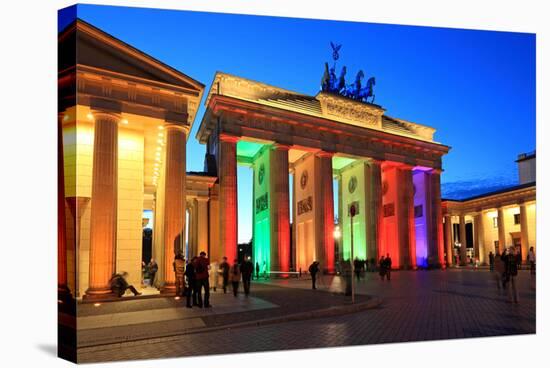 Festival of Lights, Brandenburg Gate at Pariser Platz, Berlin, Germany-null-Stretched Canvas