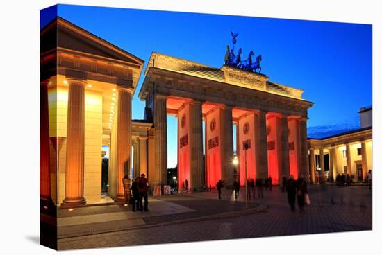 Festival of Lights, Brandenburg Gate at Pariser Platz, Berlin, Germany-null-Stretched Canvas