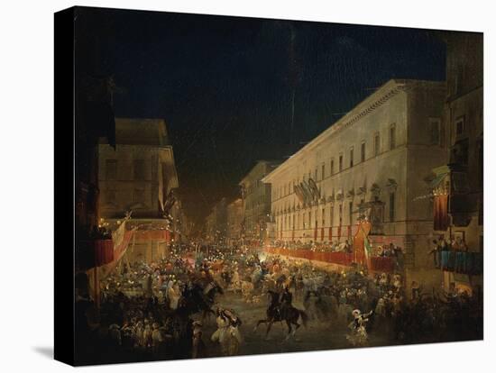 Festivals of Moccoletti (Tapers) (Carnival in Rome), 1852-Ippolito Caffi-Premier Image Canvas