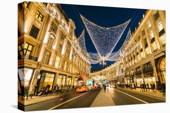 Festive Christmas lights in Regent Street in 2016, London, England, United Kingdom, Europe-Fraser Hall-Premier Image Canvas