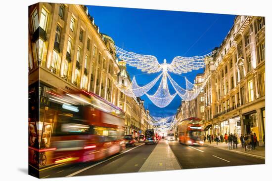 Festive Christmas lights in Regent Street in 2016, London, England, United Kingdom, Europe-Fraser Hall-Premier Image Canvas