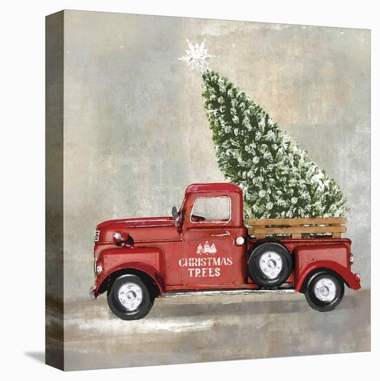 Festive Farm - Truck-Mark Chandon-Stretched Canvas