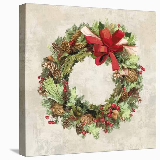 Festive Farm - Wreath-Mark Chandon-Stretched Canvas