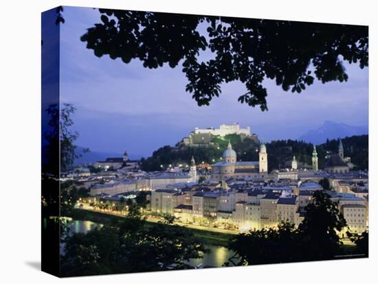 Festung (Fortress) Hohensalzburg at Twilight, Salzburg, Salzburgland, Austria, Europe-Richard Nebesky-Premier Image Canvas