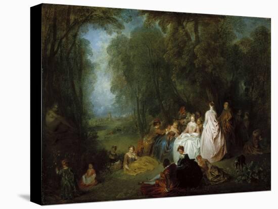Fête Champêtre (Pastoral Gathering), 1718-21-Jean Antoine Watteau-Premier Image Canvas