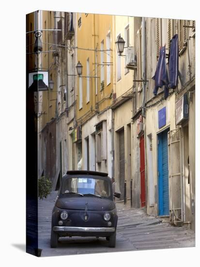 Fiat Driving in Narrow Street, Sassari, Sardinia, Italy-Doug Pearson-Premier Image Canvas