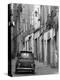 Fiat Driving in Narrow Street, Sassari, Sardinia, Italy-Doug Pearson-Premier Image Canvas