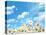 Field of Daisy Flowers against Blue Sky-Liang Zhang-Premier Image Canvas