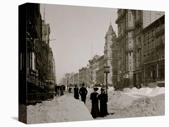 Fifth Avenue after a Snow Storm, New York-null-Stretched Canvas