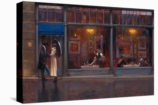 Fifth Avenue Cafe 1-Brent Lynch-Stretched Canvas