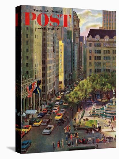 "Fifth Avenue," Saturday Evening Post Cover, March 19, 1960-John Falter-Premier Image Canvas