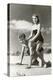 Fifties Couple on Beach-null-Stretched Canvas