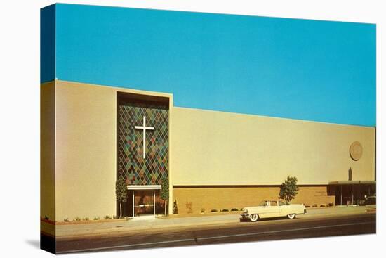 Fifties Mega-Church-null-Stretched Canvas