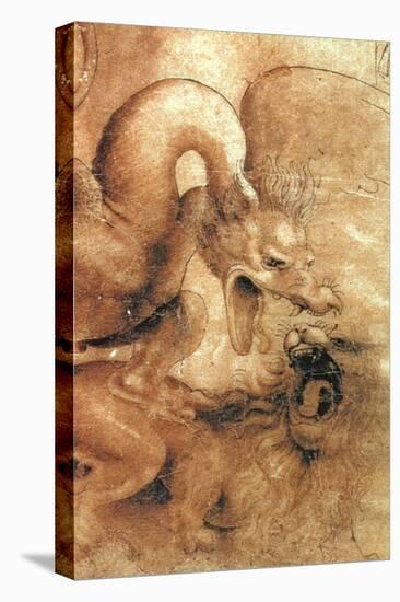 Fight Between a Dragon and a Lion, a Detail-Leonardo da Vinci-Premier Image Canvas