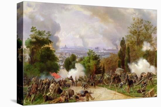 Fighting in the Cemetary of Pere Lachaise in 1871 (Oil on Canvas)-Felix Philippoteaux-Premier Image Canvas