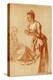 Figure Studies for a Standing and a Seated Girl-Jean Antoine Watteau-Premier Image Canvas