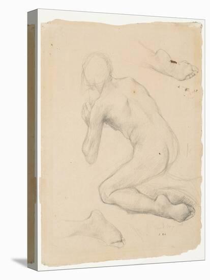 Figure Study for Annunciation to the Shepherds (Pencil & Chalk on Paper)-Jules Bastien-Lepage-Premier Image Canvas