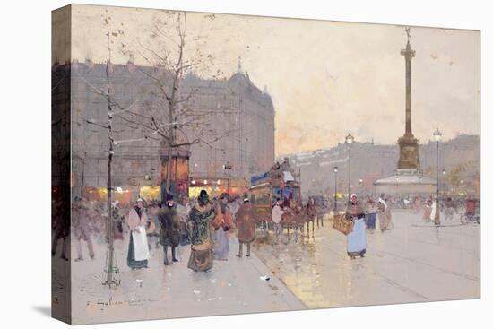 Figures in the Place De La Bastille-Eugene Galien-Laloue-Premier Image Canvas