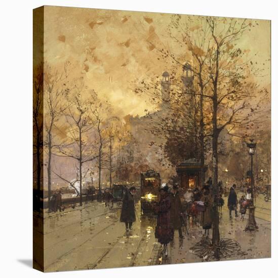 Figures on a Parisian Street-Eugene Galien-Laloue-Premier Image Canvas