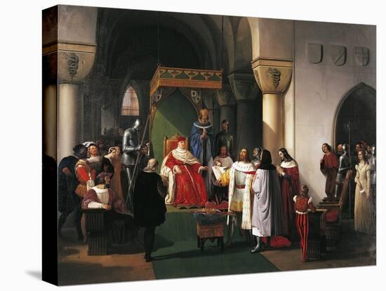 Filippo Maria Visconti, Duke of Milan Returns Crown to Kings of Aragona and of Navarra-Francesco Hayez-Premier Image Canvas