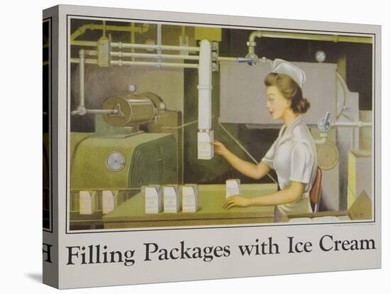 Filling Packages with Ice Cream Poster-null-Premier Image Canvas