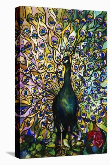 Fine Peacock Leaded Glass Domestic Window-Tiffany Studios-Premier Image Canvas