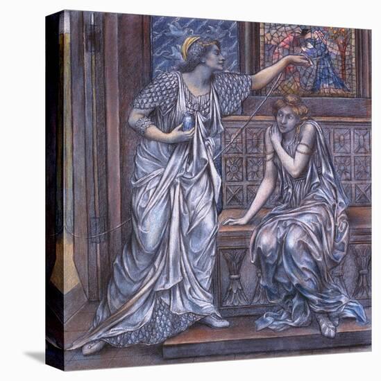 Finished Study for Queen Eleanor and Fair Rosamund, C.1900-5 (Chalk) (See 27988)-Evelyn De Morgan-Premier Image Canvas