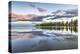 Fir trees and clouds reflecting on the suface of Hovsgol Lake at sunset, Hovsgol province, Mongolia-Francesco Vaninetti-Premier Image Canvas