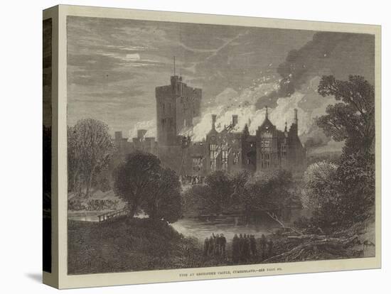 Fire at Greystoke Castle, Cumberland-null-Premier Image Canvas