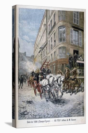 Fire Engine on the Way to a Fire, Paris, 1896-G Busson-Premier Image Canvas