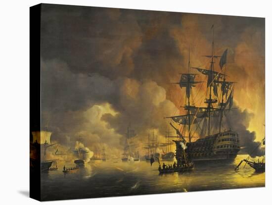 Fire on the Wharves of Algiers-Nicolaas Baur-Stretched Canvas