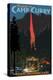 Firefall and Camp Curry - Yosemite National Park, California-Lantern Press-Stretched Canvas