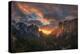 Firefall light, Yosemite Valley, California,  Epic Light Beams-Vincent James-Premier Image Canvas