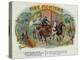 Firefighters Brand Cigar Inner Box Label, Fireman with Horse-Drawn Engine-Lantern Press-Stretched Canvas