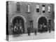 Firefighters Posing in Front of their Firehouse-Allan Grant-Premier Image Canvas