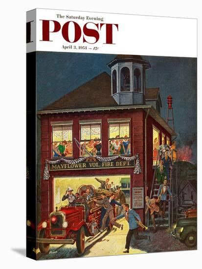 "Fireman's Ball" Saturday Evening Post Cover, April 3, 1954-Ben Kimberly Prins-Premier Image Canvas