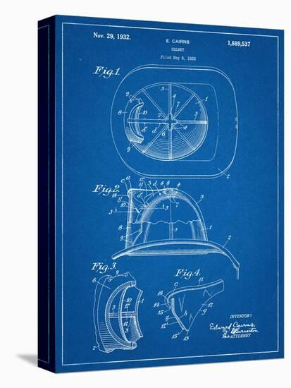 Firemen Helmet Patent-null-Stretched Canvas