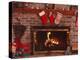 Fireplace with Christmas Stockings-Christine Lowe-Premier Image Canvas