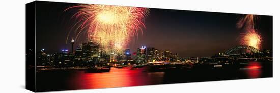 Firework Display at New Year's Eve in a City, Cremorne Point, Sydney, New South Wales, Australia-null-Premier Image Canvas