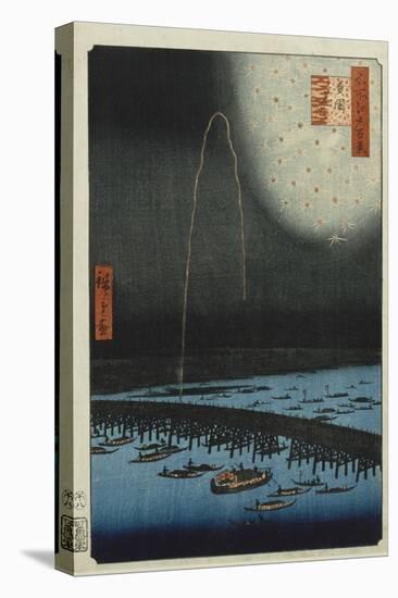 Fireworks at Ryogoku', from the Series, 'One Hundred Famous Views of Edo'-Utagawa Hiroshige-Premier Image Canvas