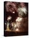 Fireworks Burst Around the Statue of Liberty-null-Premier Image Canvas