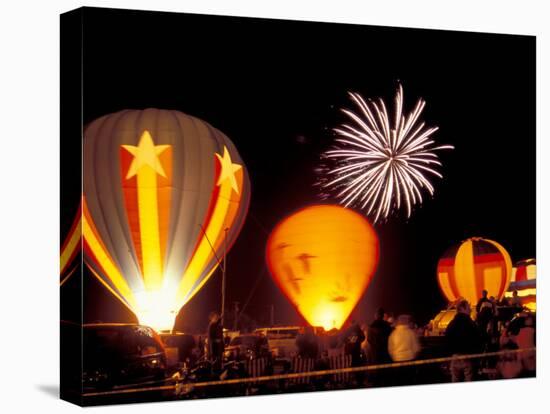 Fireworks During Night Glow Event, 30th Annual Walla Walla Hot Air Balloon Stampede, Washington-Brent Bergherm-Premier Image Canvas