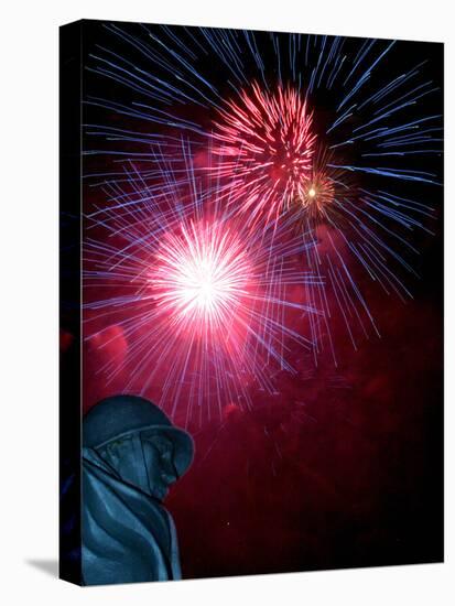 Fireworks Explode Over the Korean War Veterans Memorial-null-Premier Image Canvas